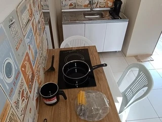 Bancada da cozinha do estúdio